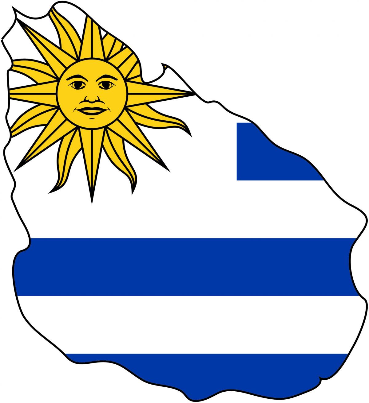Térkép Uruguay zászló