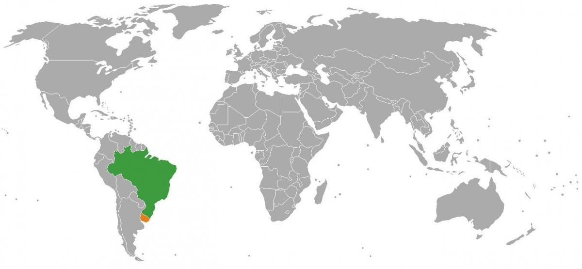 Uruguay elhelyezkedés a világ térkép
