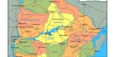 Térkép Uruguay politikai