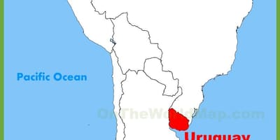 Térkép Uruguay dél-amerika